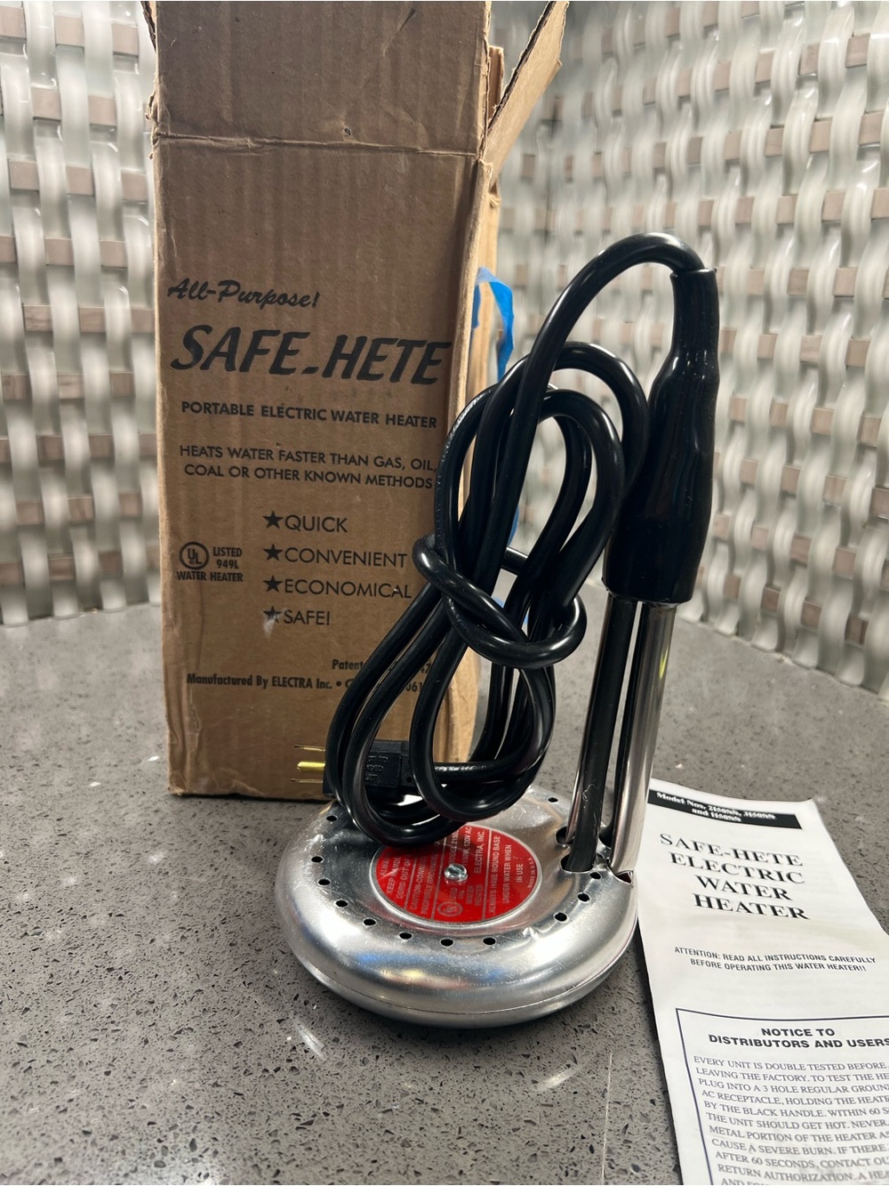 Portable electric water heater all purpose